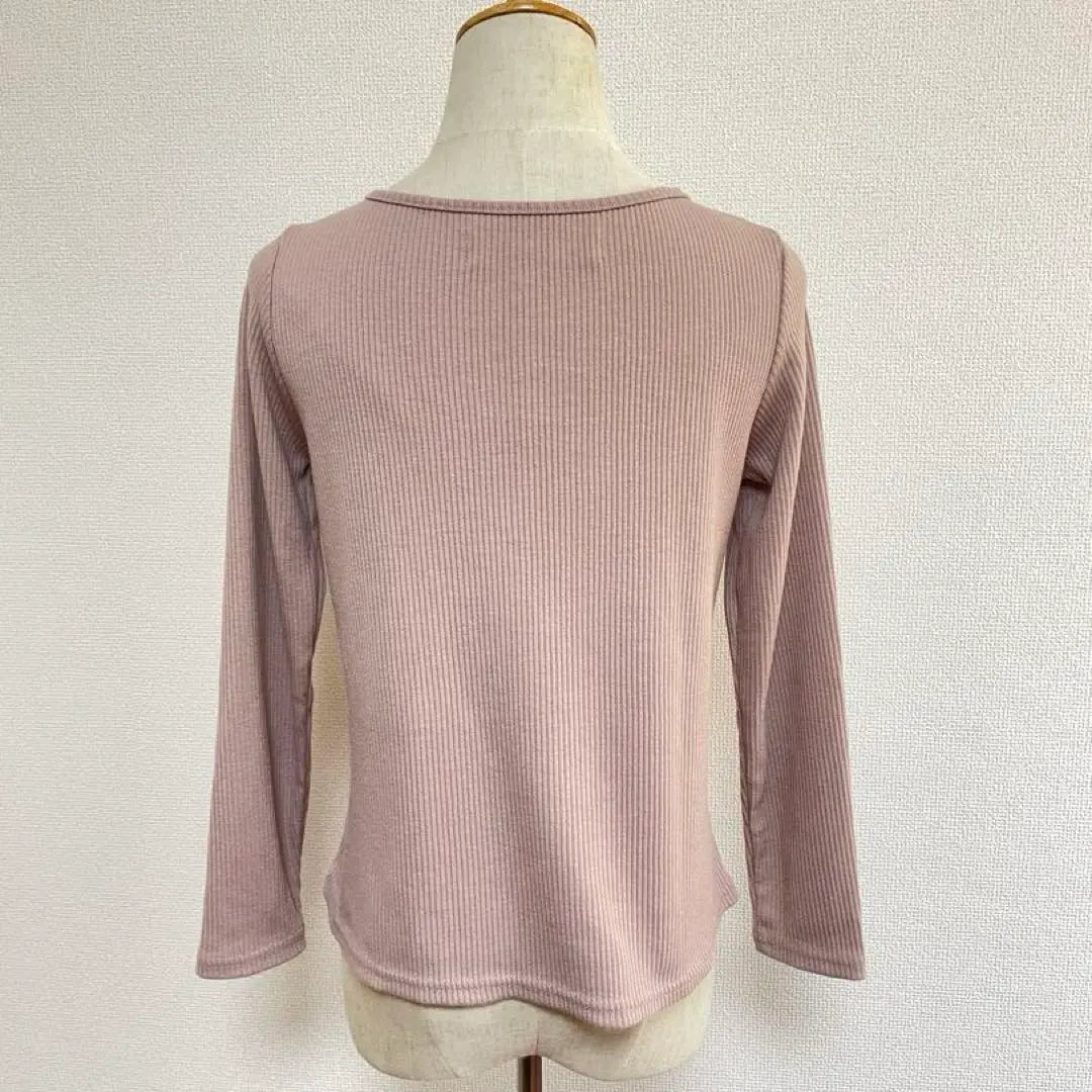 tocco rib knit pink long sleeve knit M stylish