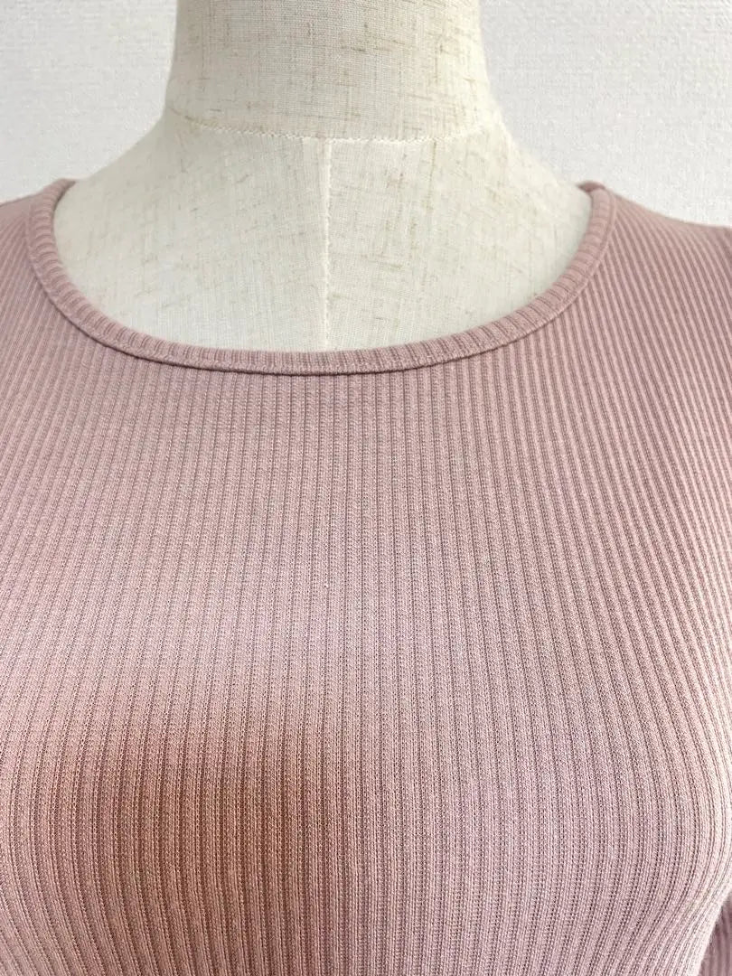 tocco rib knit pink long sleeve knit M stylish