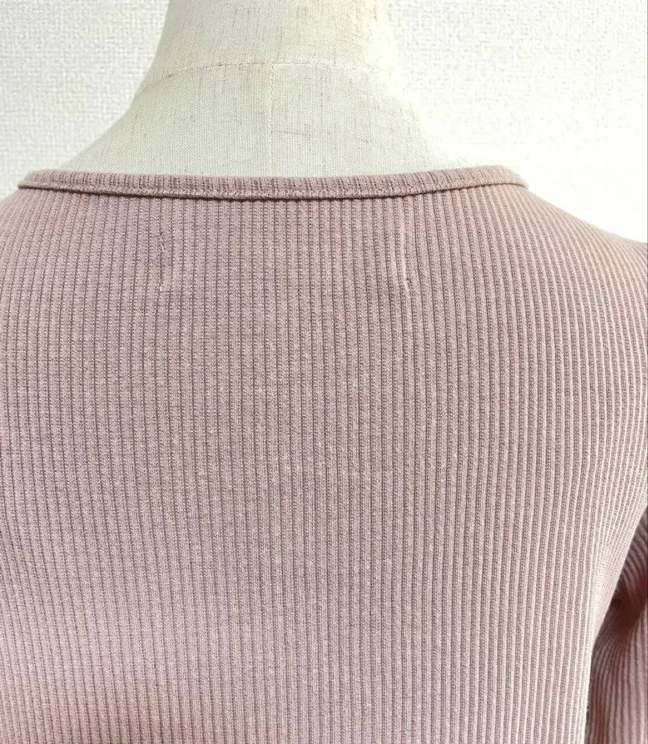 tocco rib knit pink long sleeve knit M stylish