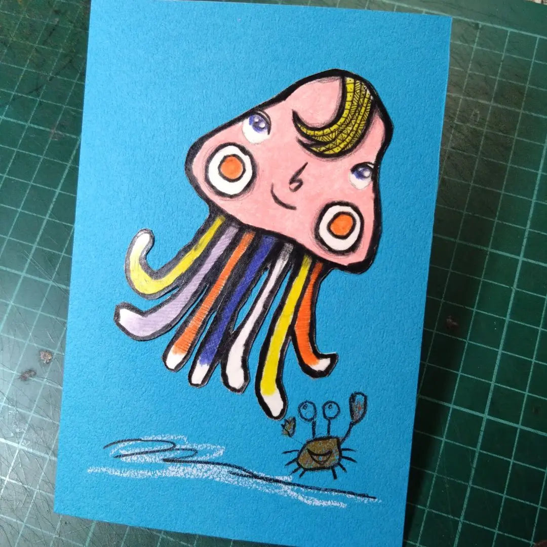 [Zabi-chan] [Original drawing hand-painted] Colorful jellyfish (first time)