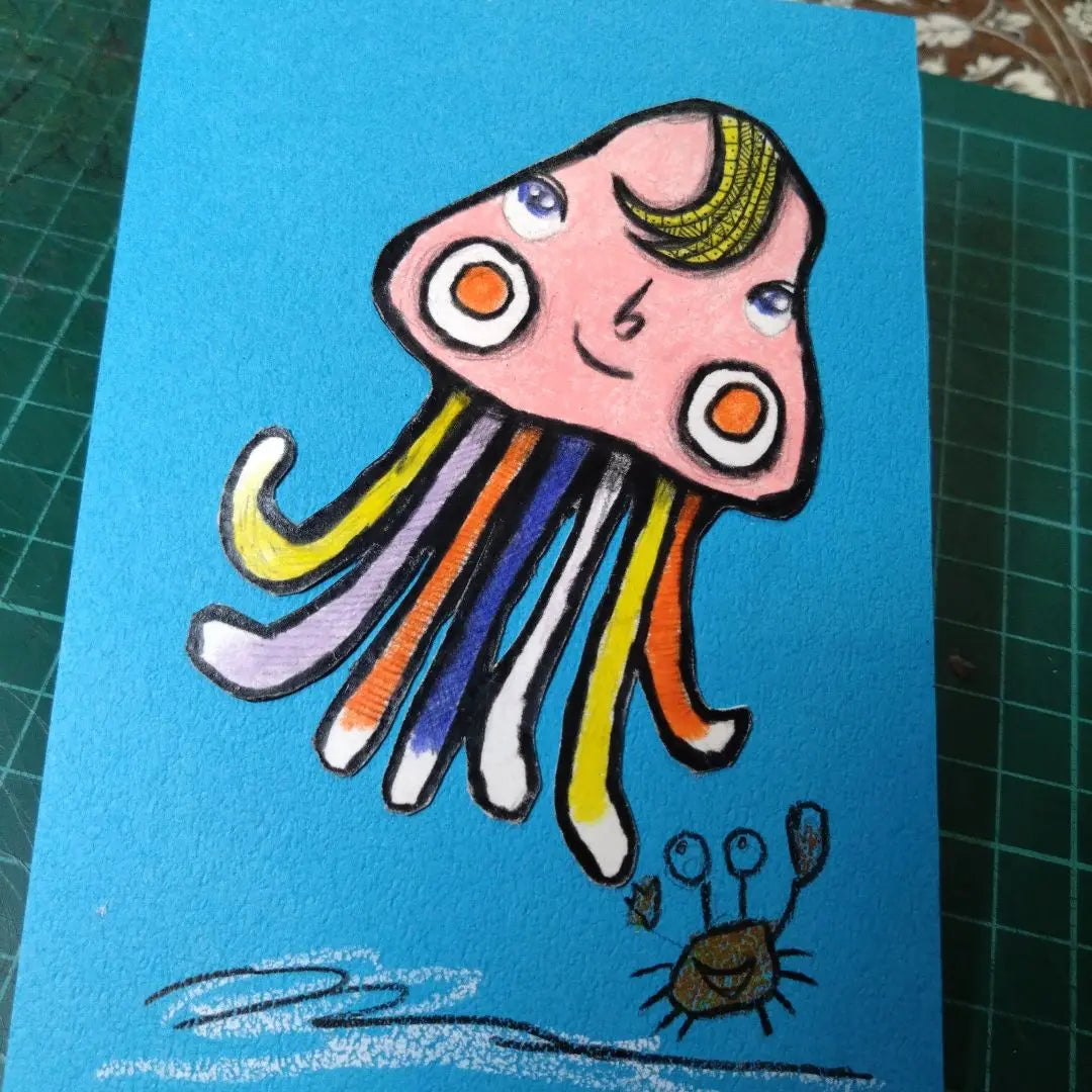 [Zabi-chan] [Original drawing hand-painted] Colorful jellyfish (first time)