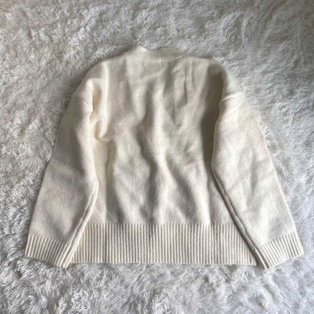 Unused French Pabe Funny Slayer -style knit cardigan | 未使用 french pave チラ魅せれース レイヤード風ニットカーディガン