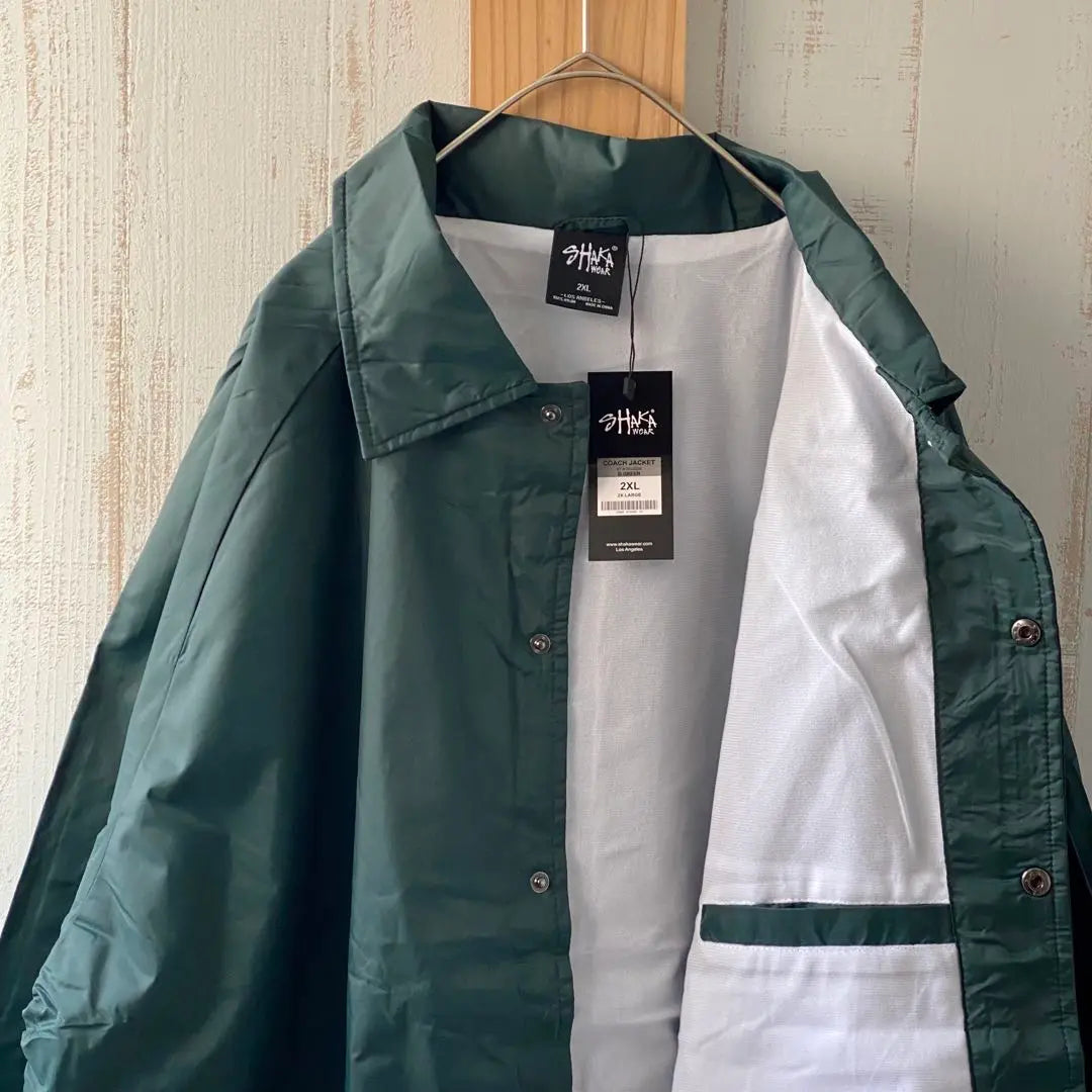 New SHAKAWEAR nylon coach jacket green 2XL