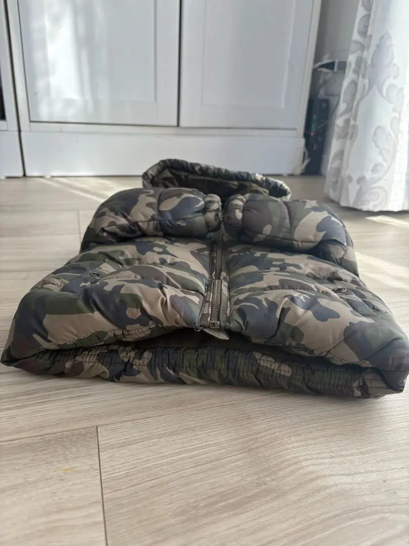 ZARA 86cm camouflage pattern hooded batting coat