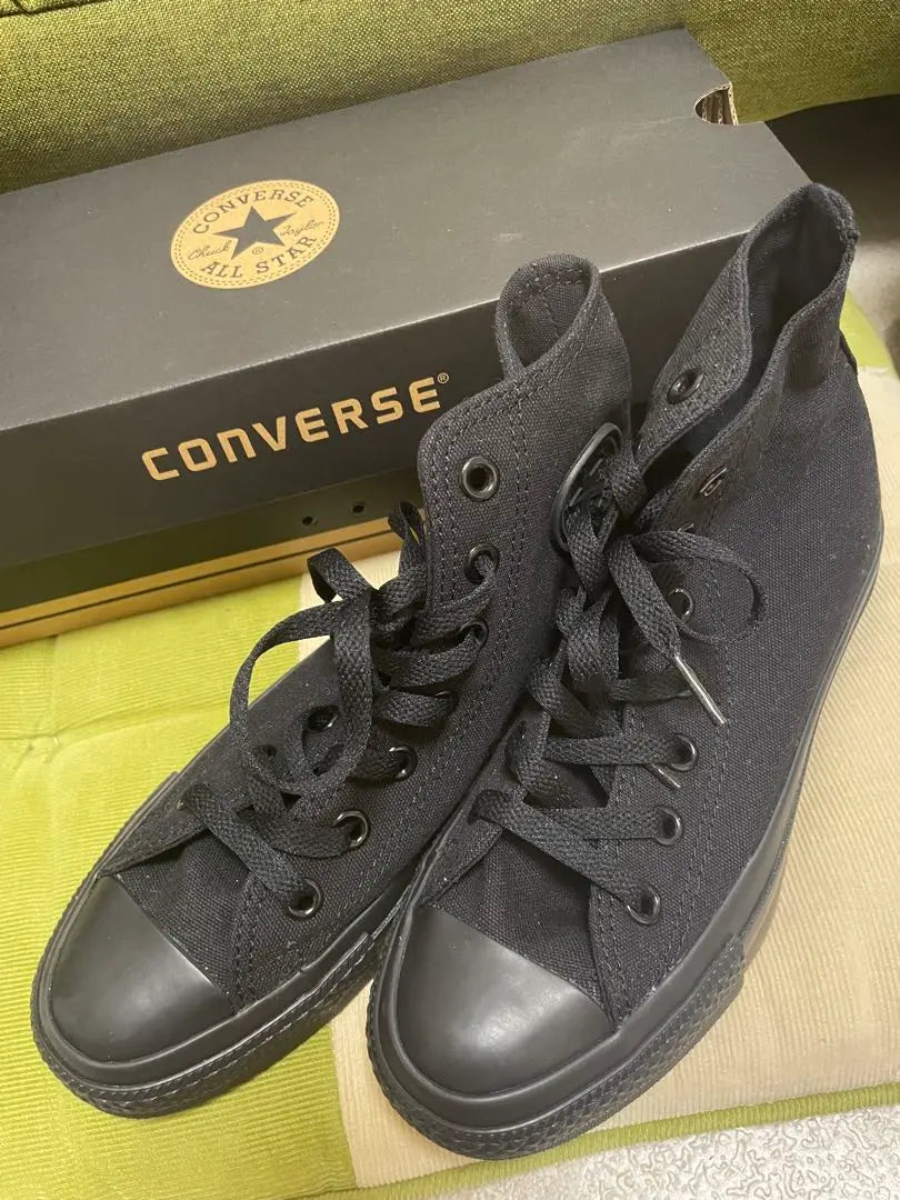 CONVERSE✨Buen estado✨Zapatillas negras para mujer 23.0cm ¡Viene con caja!