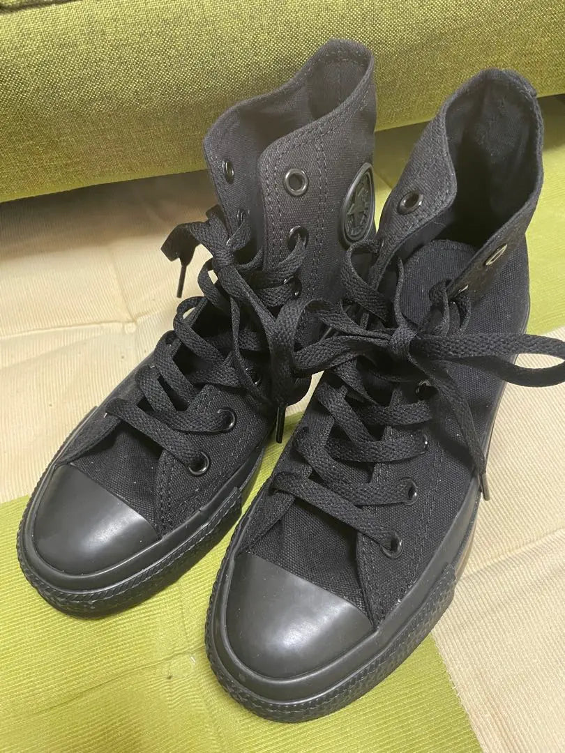 CONVERSE✨Buen estado✨Zapatillas negras para mujer 23.0cm ¡Viene con caja!