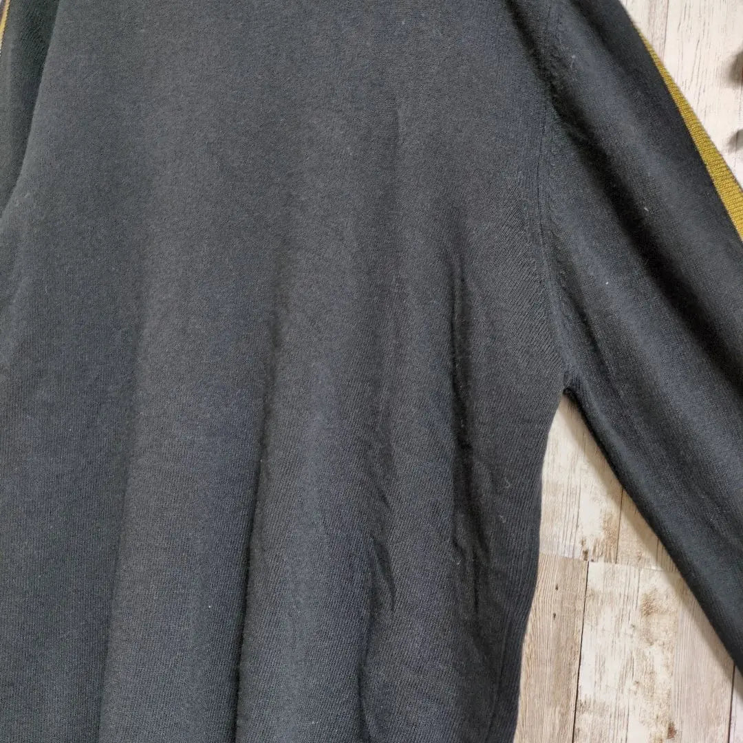 [ZARA MAN] Long-sleeved raglan knit ☆L ☆Black gold ☆Loose ☆Sweater