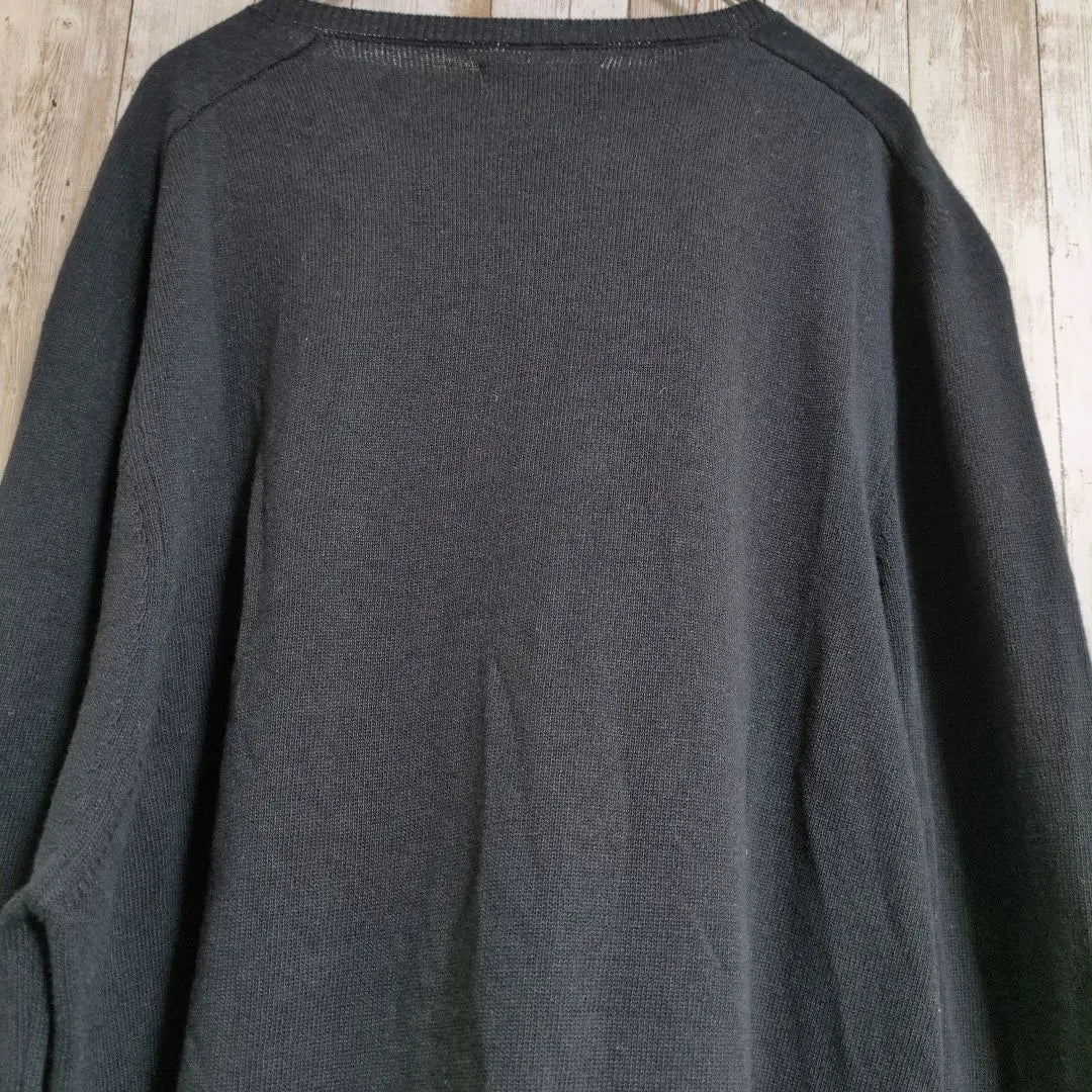 [ZARA MAN] Long-sleeved raglan knit ☆L ☆Black gold ☆Loose ☆Sweater