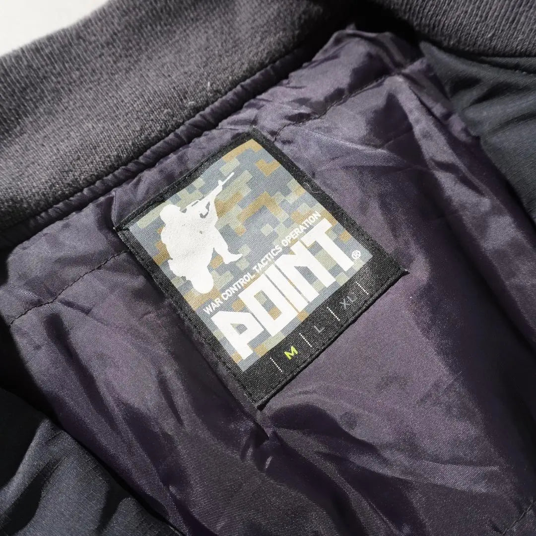 POINT Nylon Bomber Jacket MA-1 Black/RW6