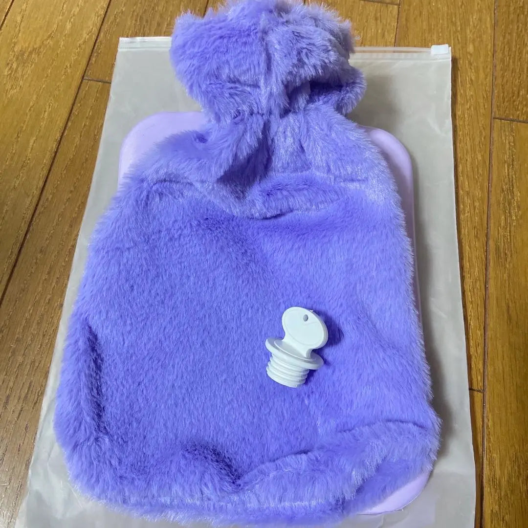 Hot water bottle, water filling type, purple, 2L, eco goods, with protective cover