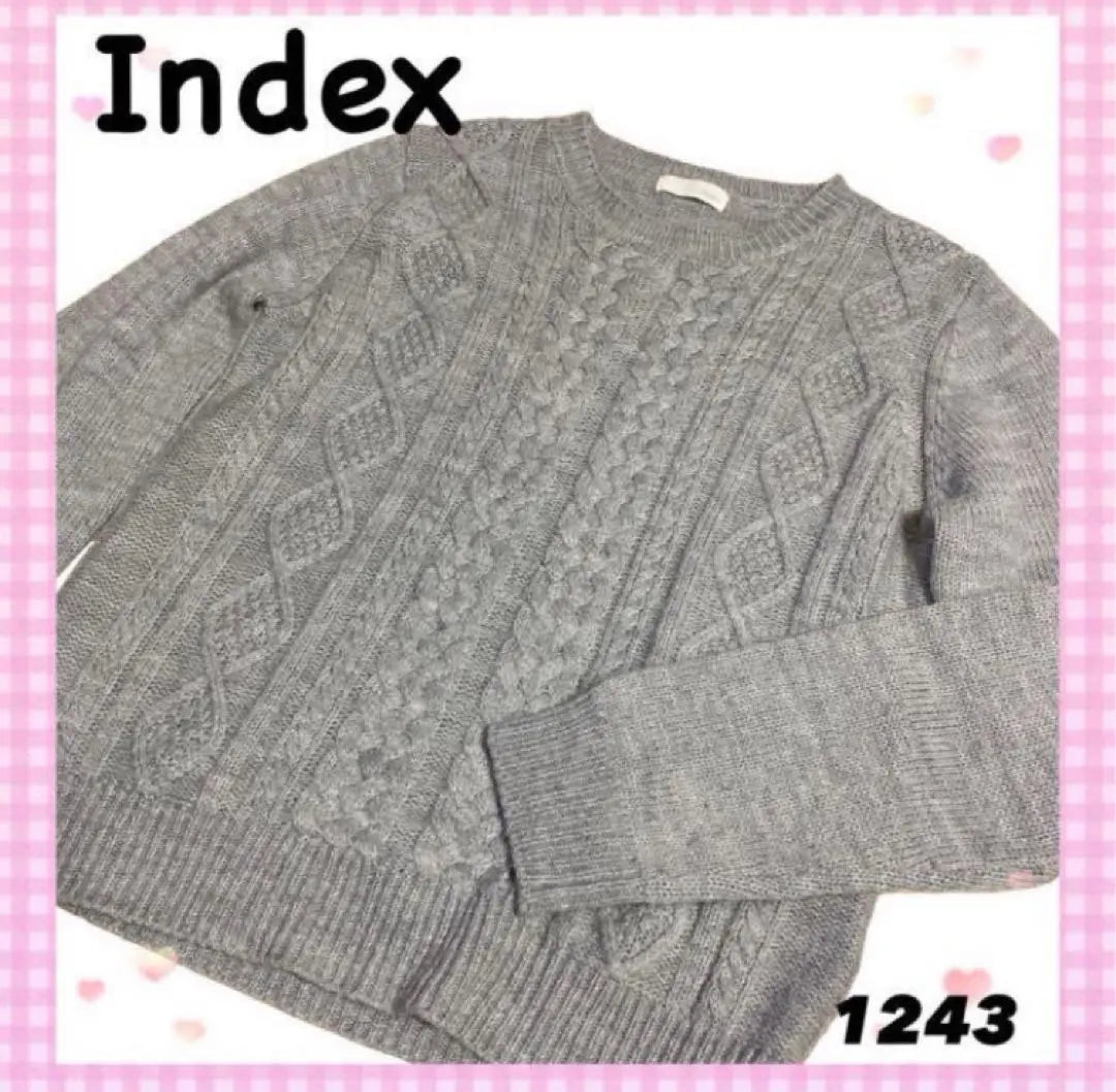 〇【Index】Knit sweater, gray, size M, wool blend, everyday wear, fashionable clothes