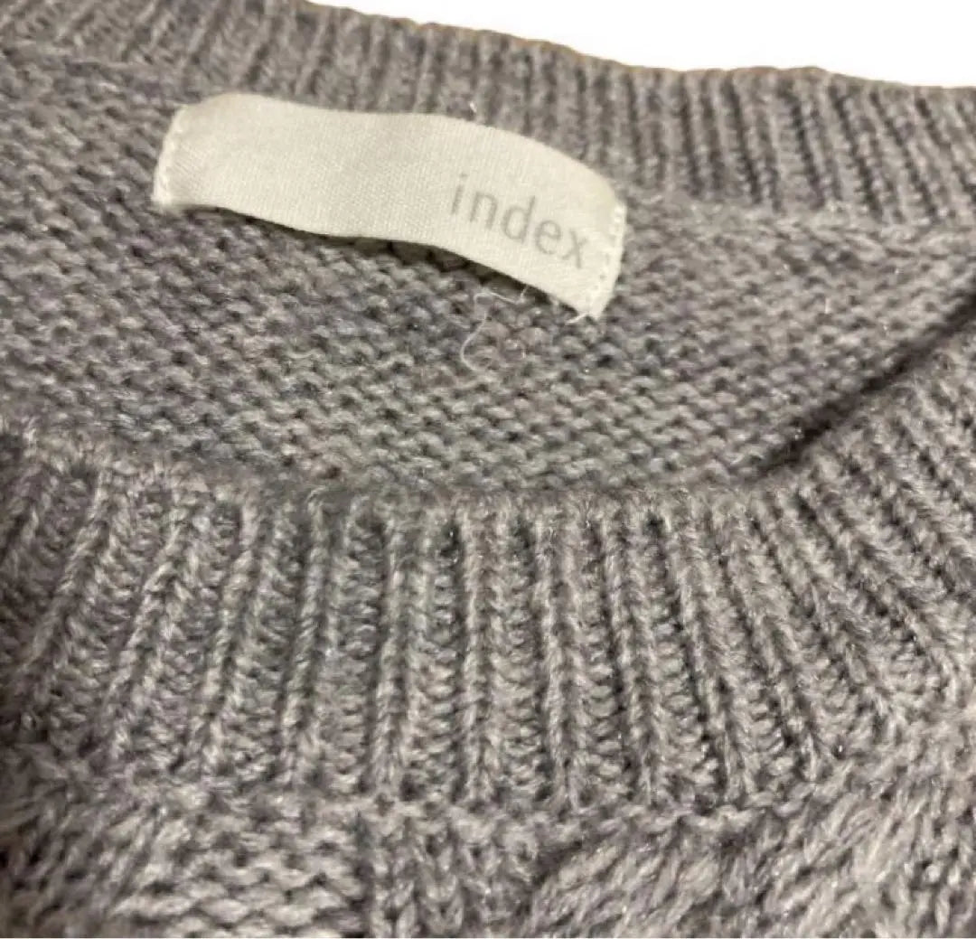 〇【Index】Knit sweater, gray, size M, wool blend, everyday wear, fashionable clothes