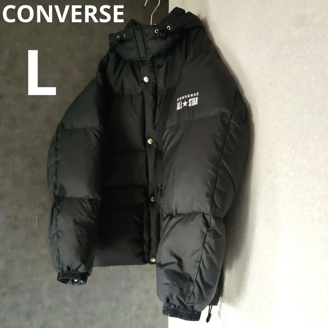 CONVERSE Men's Outerwear Black Down Jacket Size L