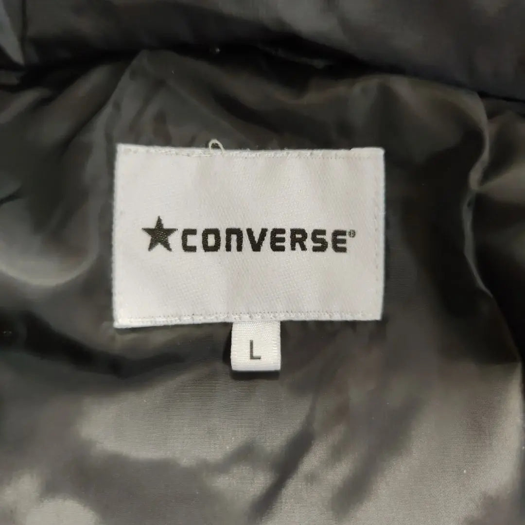 CONVERSE Men's Outerwear Black Down Jacket Size L