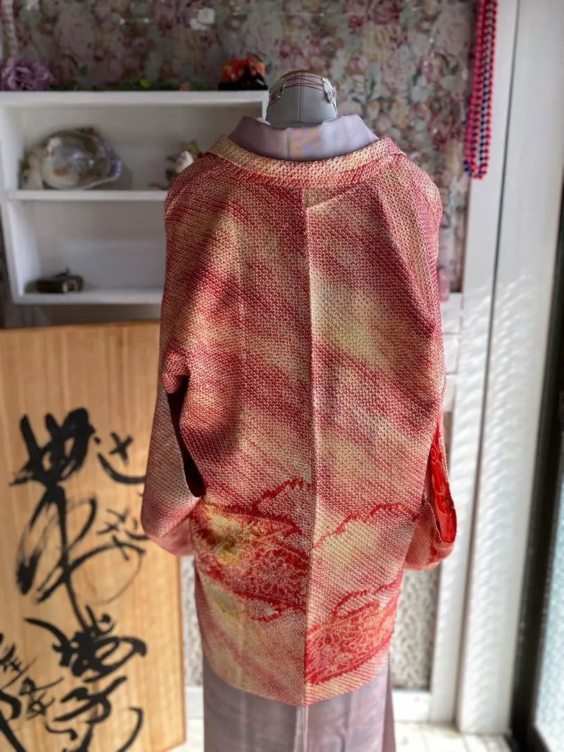 [A2410 Kanoko Shibori Haori Sleeve Length 66.5]