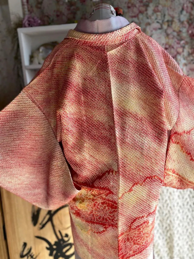 [A2410 Kanoko Shibori Haori Sleeve Length 66.5]