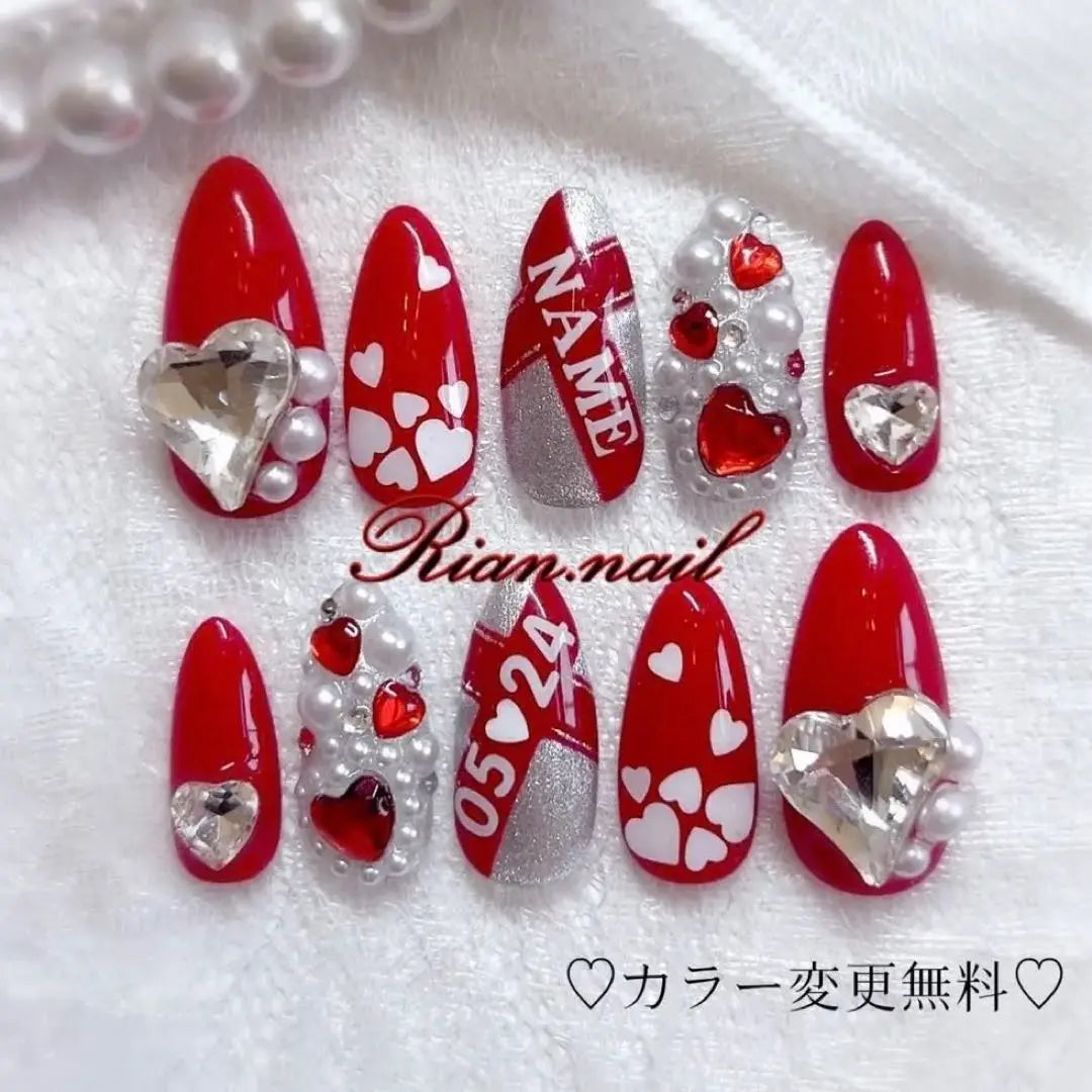 [No.011] [Red Nail] Nail Tip♡Favourite Activities♡Favourites♡Favourite Nail