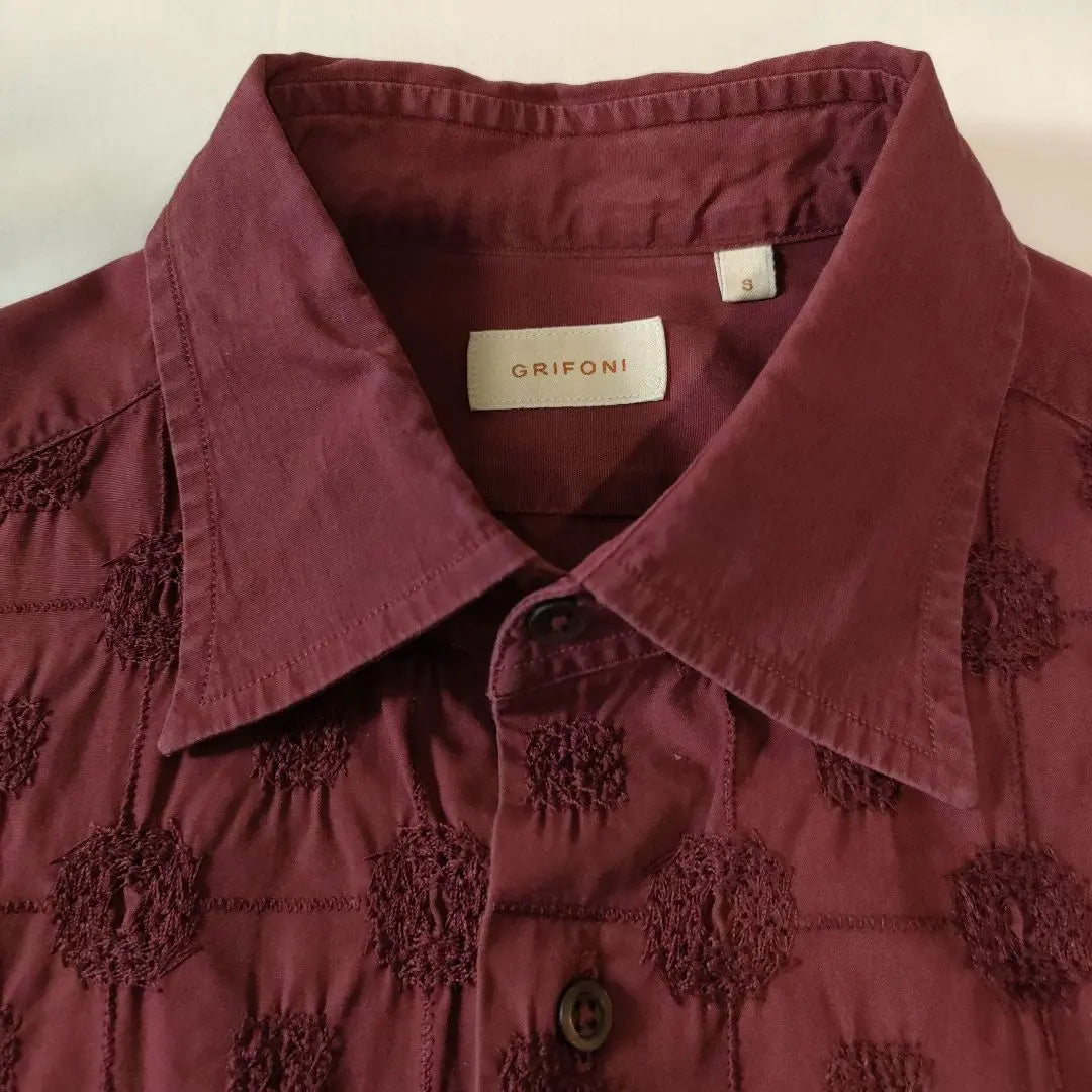 Grifoni Bordeaux Wine Shirt Embroidered Doris Van Noten McQueen