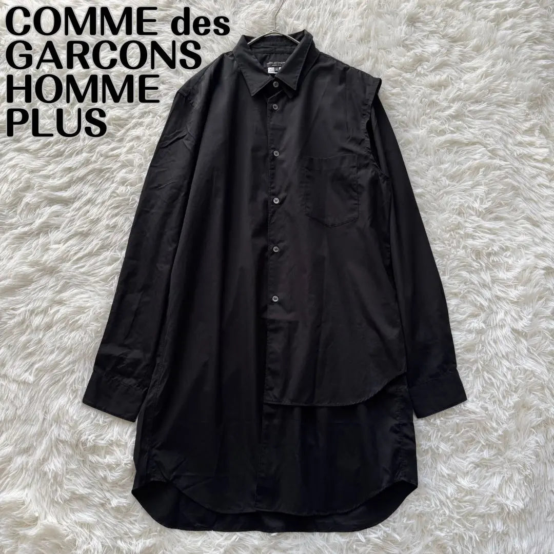 19AW [Comme des Garcons Homme Plus] Camisa asimétrica A capas negro