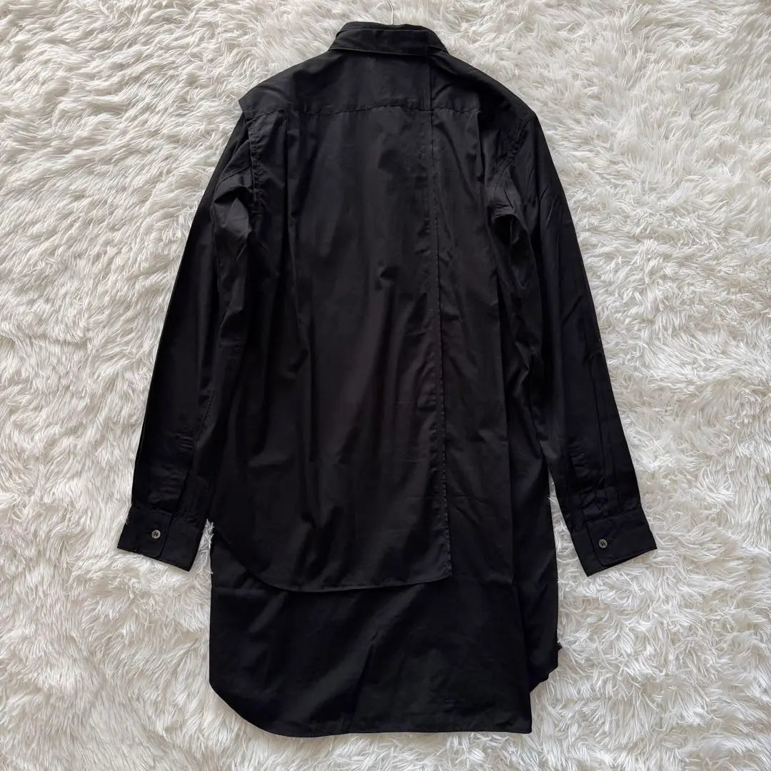 19AW [Comme des Garcons Homme Plus] Camisa asimétrica A capas negro