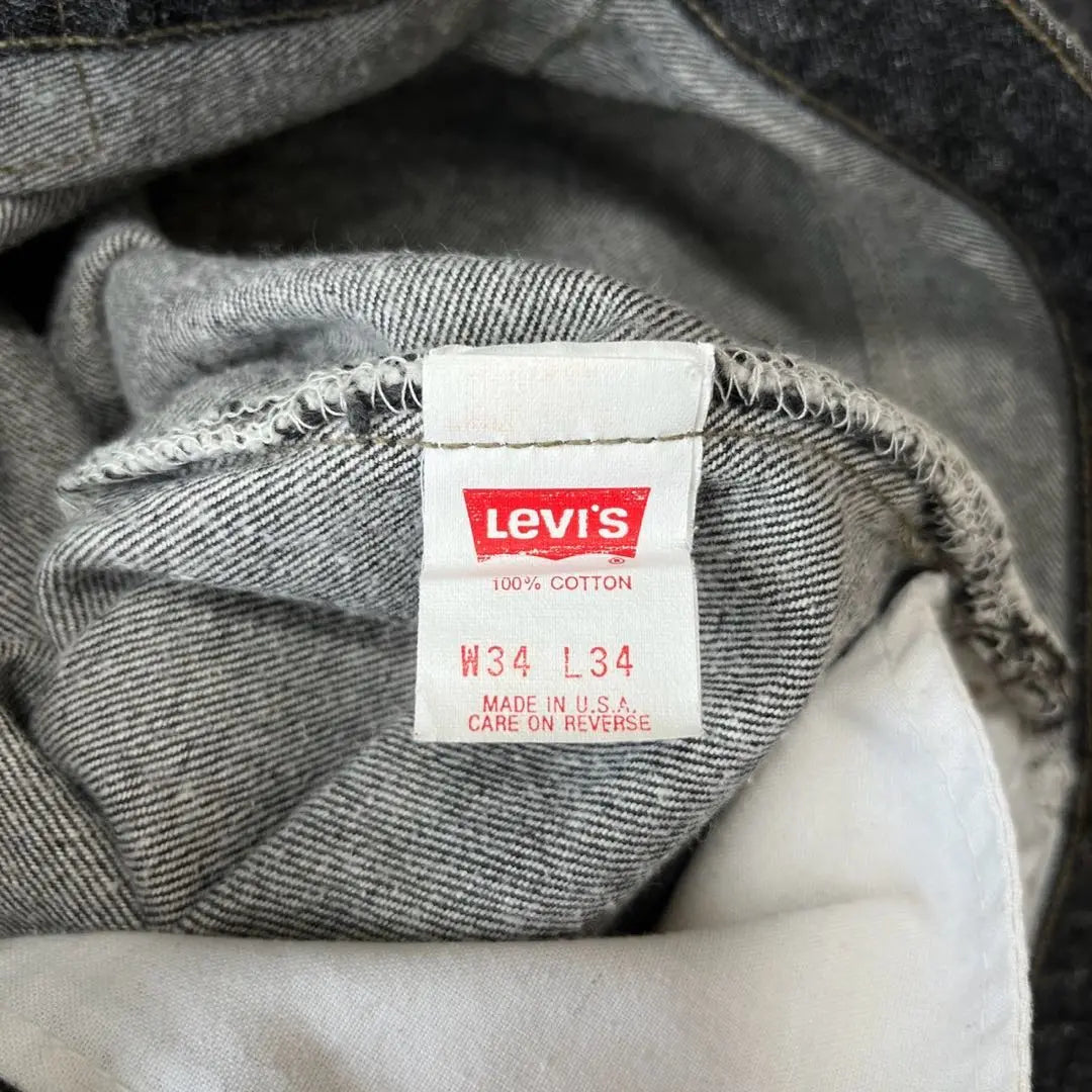 [Mint] USA made 90's Levi's 501 yarn dyed black W34