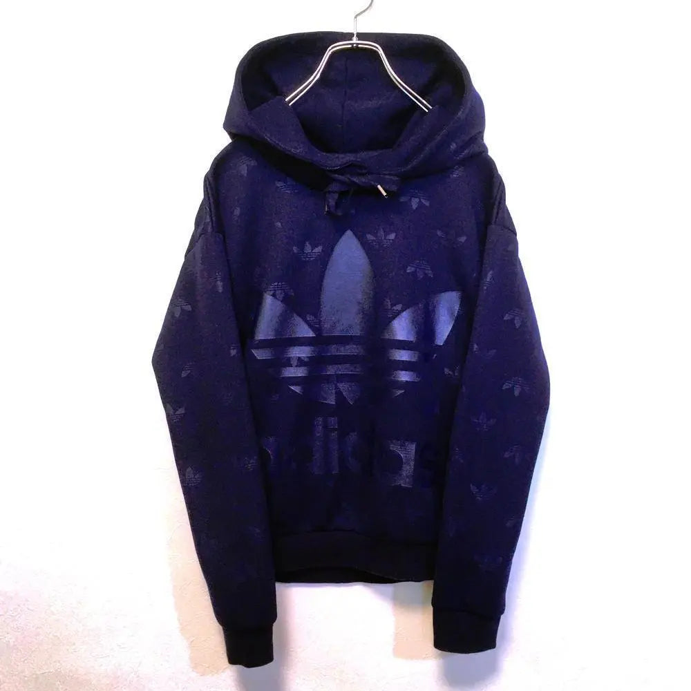 adidas / All-over pattern / Navy / Big trefoil / Hoodie (S)