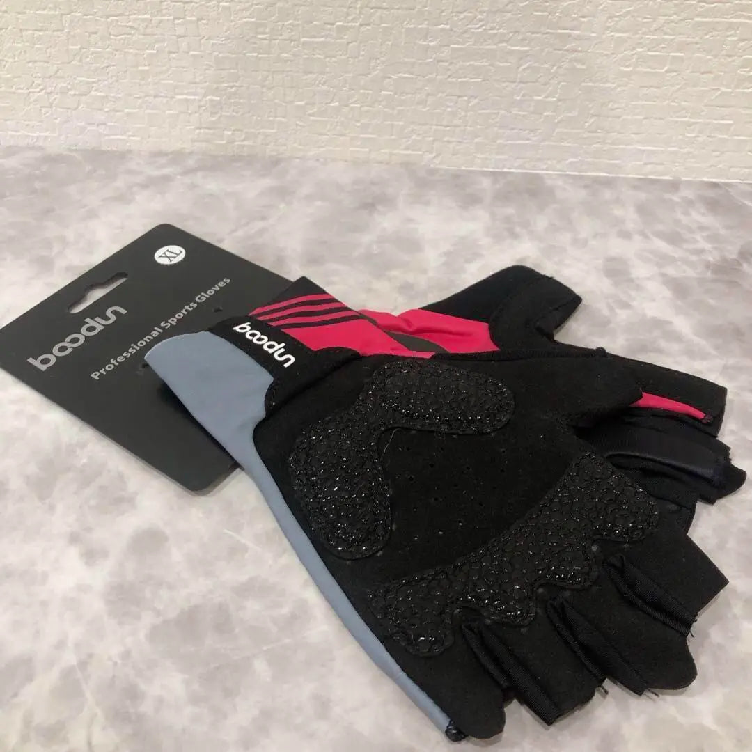 ⭐️Limitado a un artículo❣️Guantes de ciclismo XL Corte de dedos para primavera y verano Rojo rosa