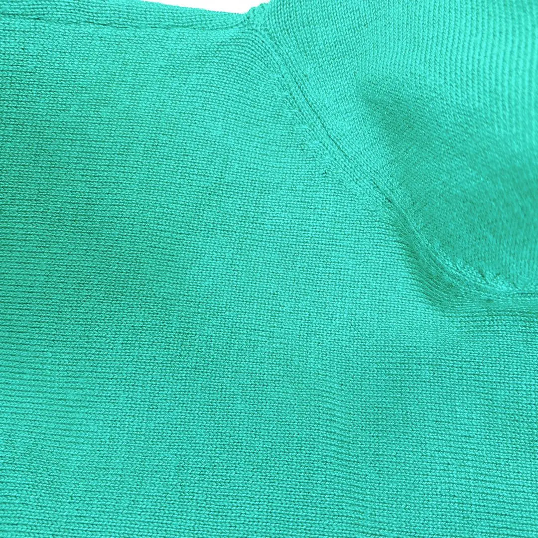 Jersey de manga corta Knitmix para verano, otoño/invierno, bicolor, con cuello en V, verde