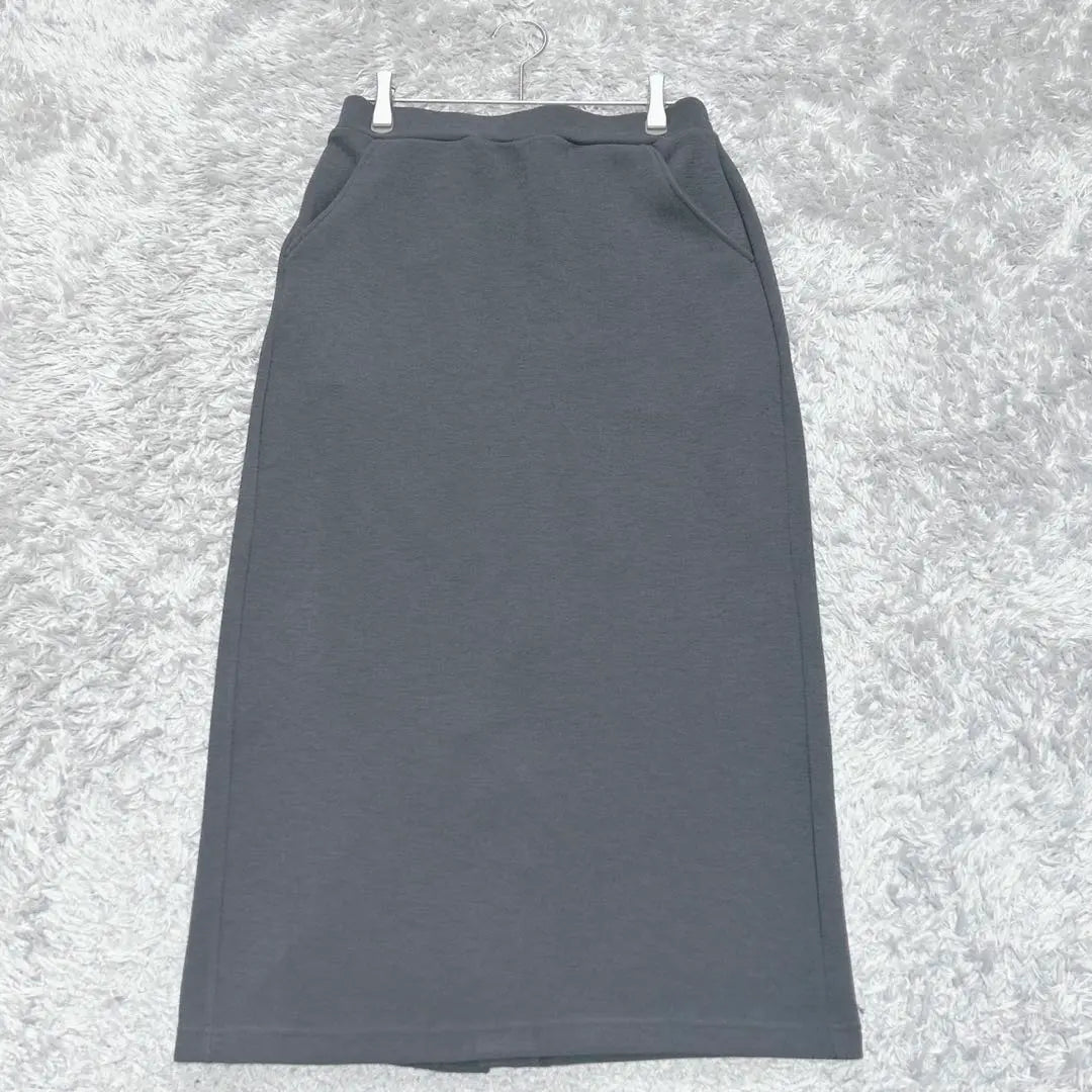 CINEMA CLUB Long Skirt Maxi Straight Skirt (L) Gray