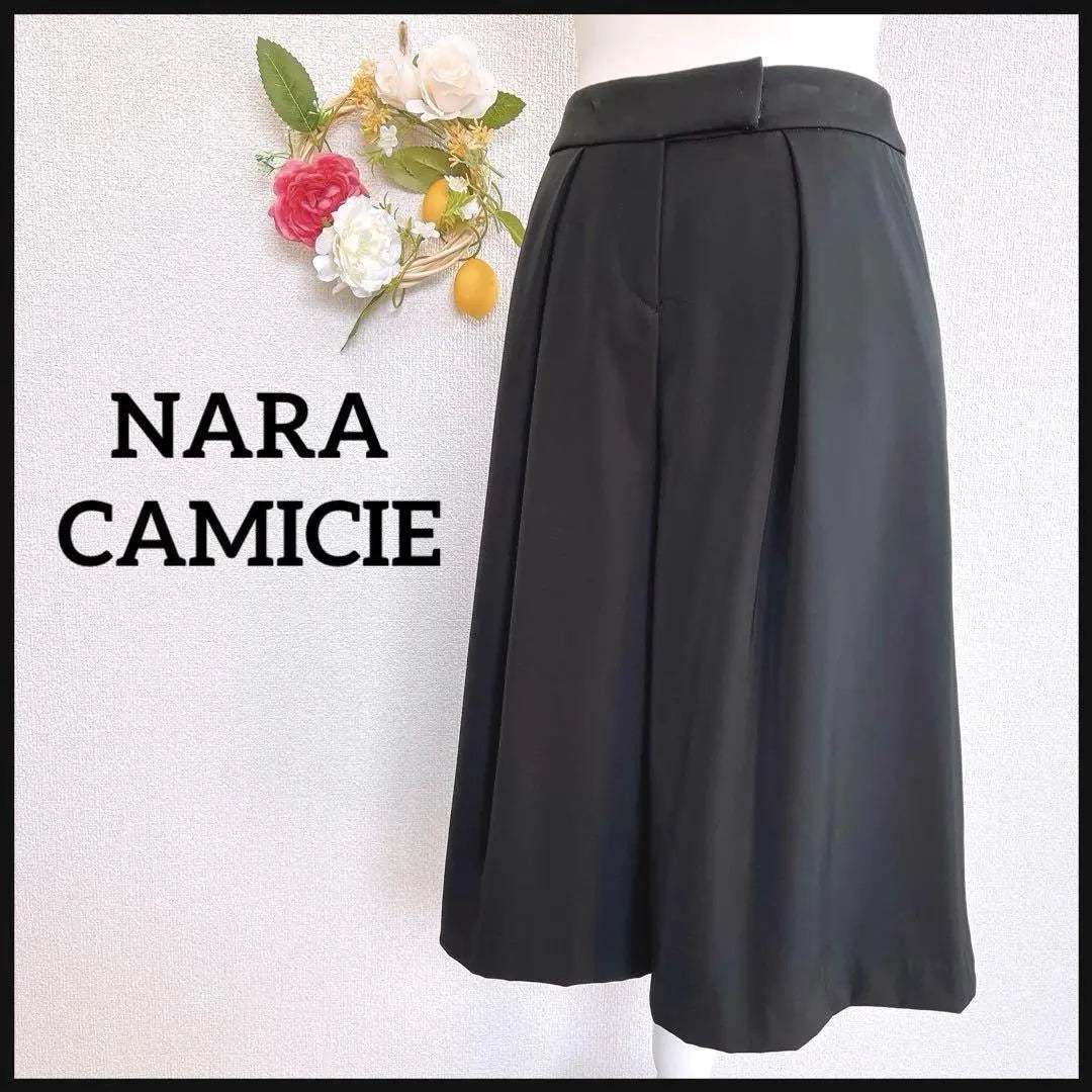 ☆Hermosos☆Pantalones gaucho Narakamice acampanados hasta la rodilla negros M