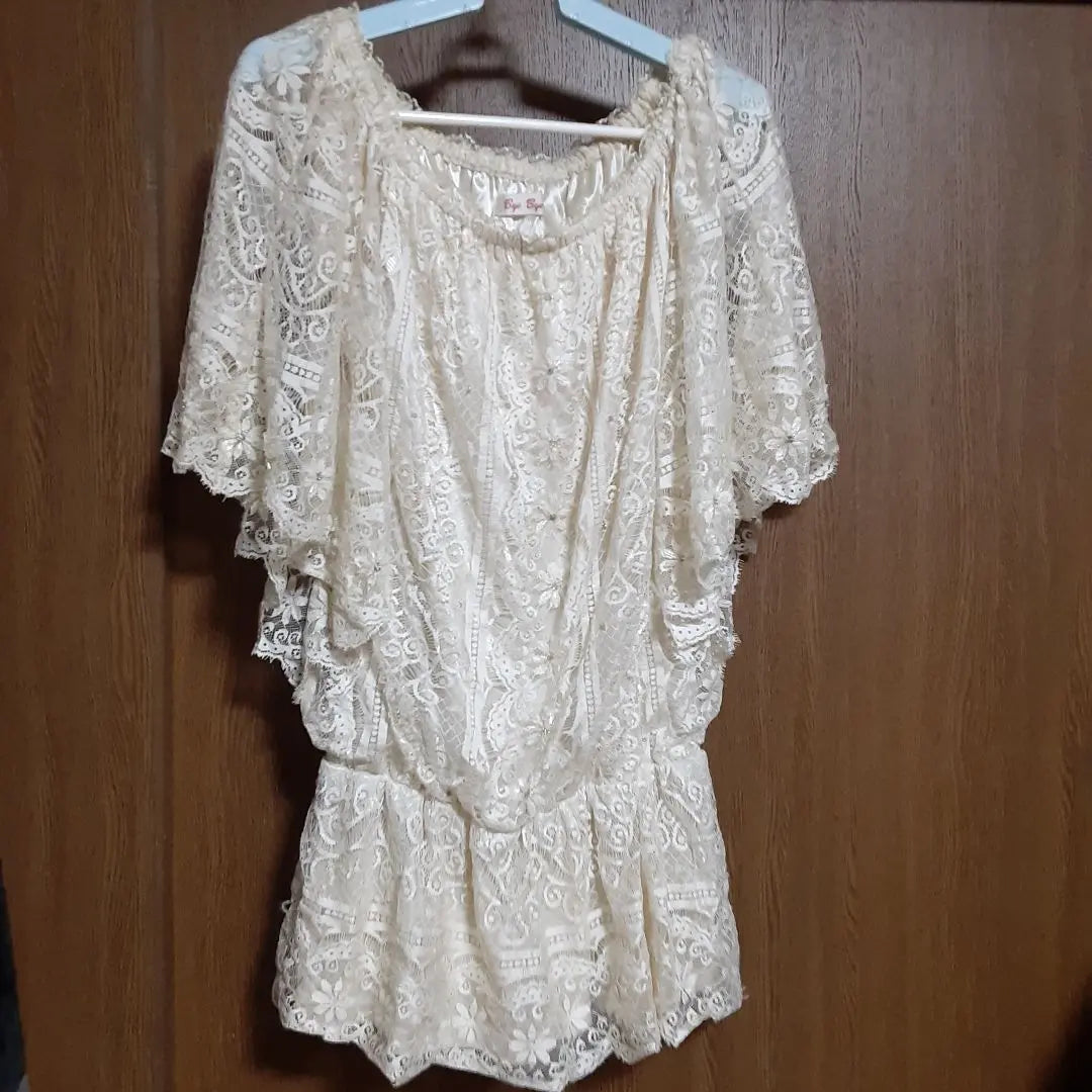 Bye Bye Lace Tunic Short Sleeve Cream