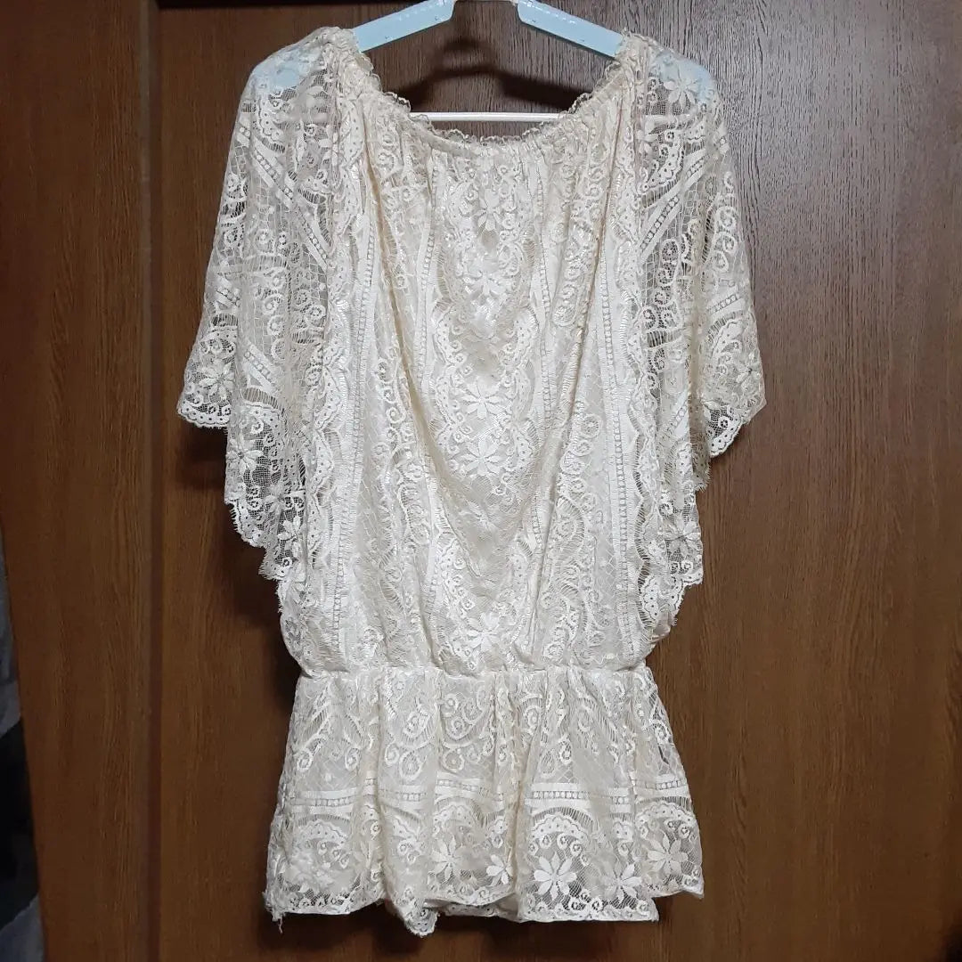 Bye Bye Lace Tunic Short Sleeve Cream