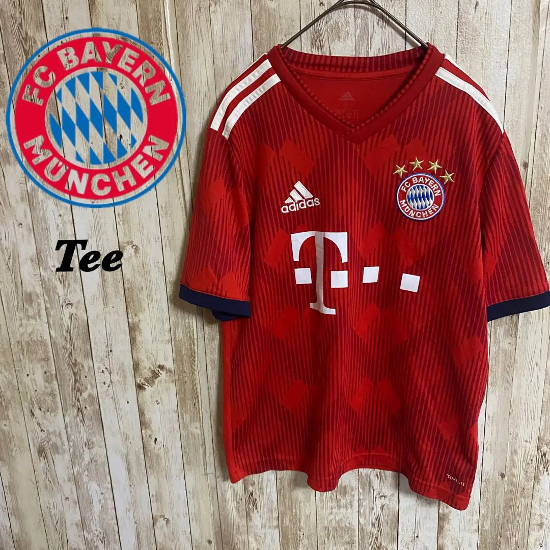 [E21] adidas Bavarian Munich Uniform Embroidered Logo Kids Tee