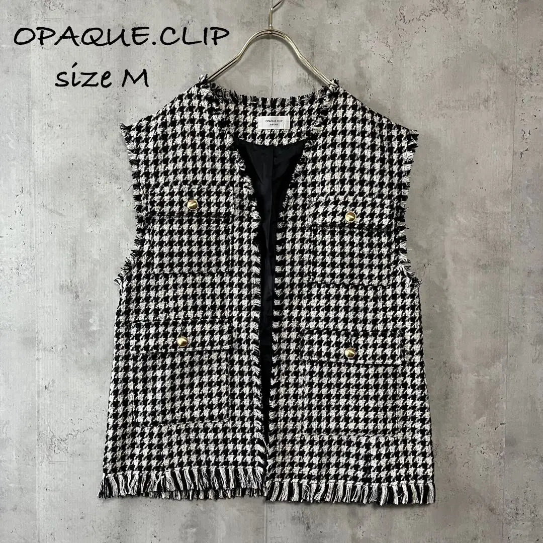 OPAQUE.CLIP Opaque Dot Clip Chidori Tweed Vest Gilet