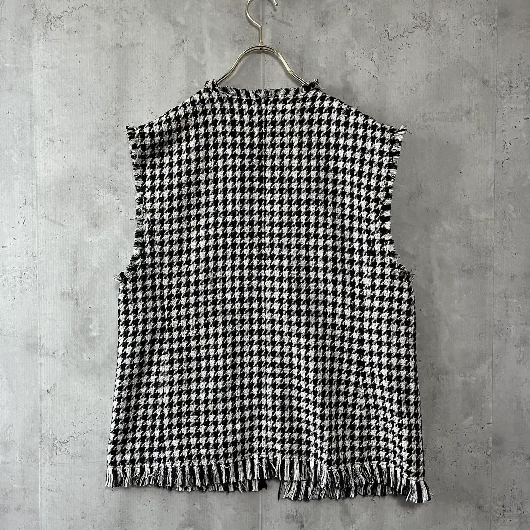 OPAQUE.CLIP Opaque Dot Clip Chidori Tweed Vest Gilet