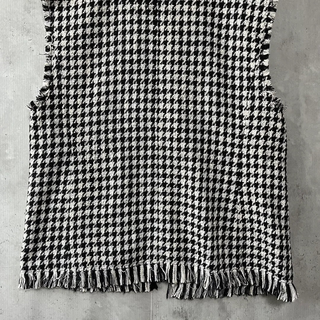 OPAQUE.CLIP Opaque Dot Clip Chidori Tweed Vest Gilet