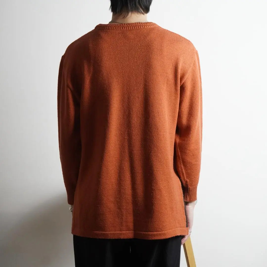 vintage 3D knit sweater, three-dimensional design, orange/CW80