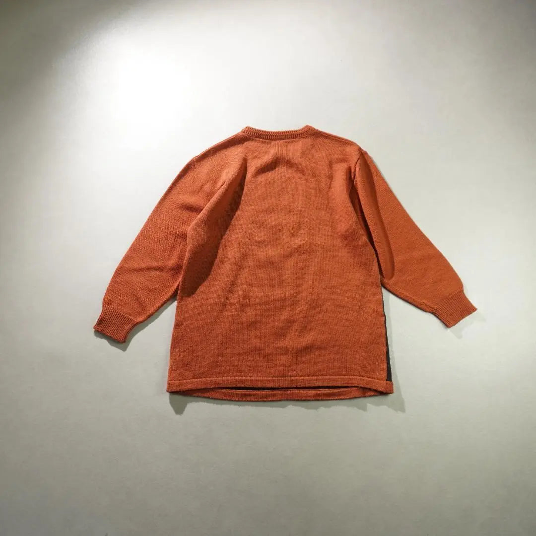 vintage 3D knit sweater, three-dimensional design, orange/CW80