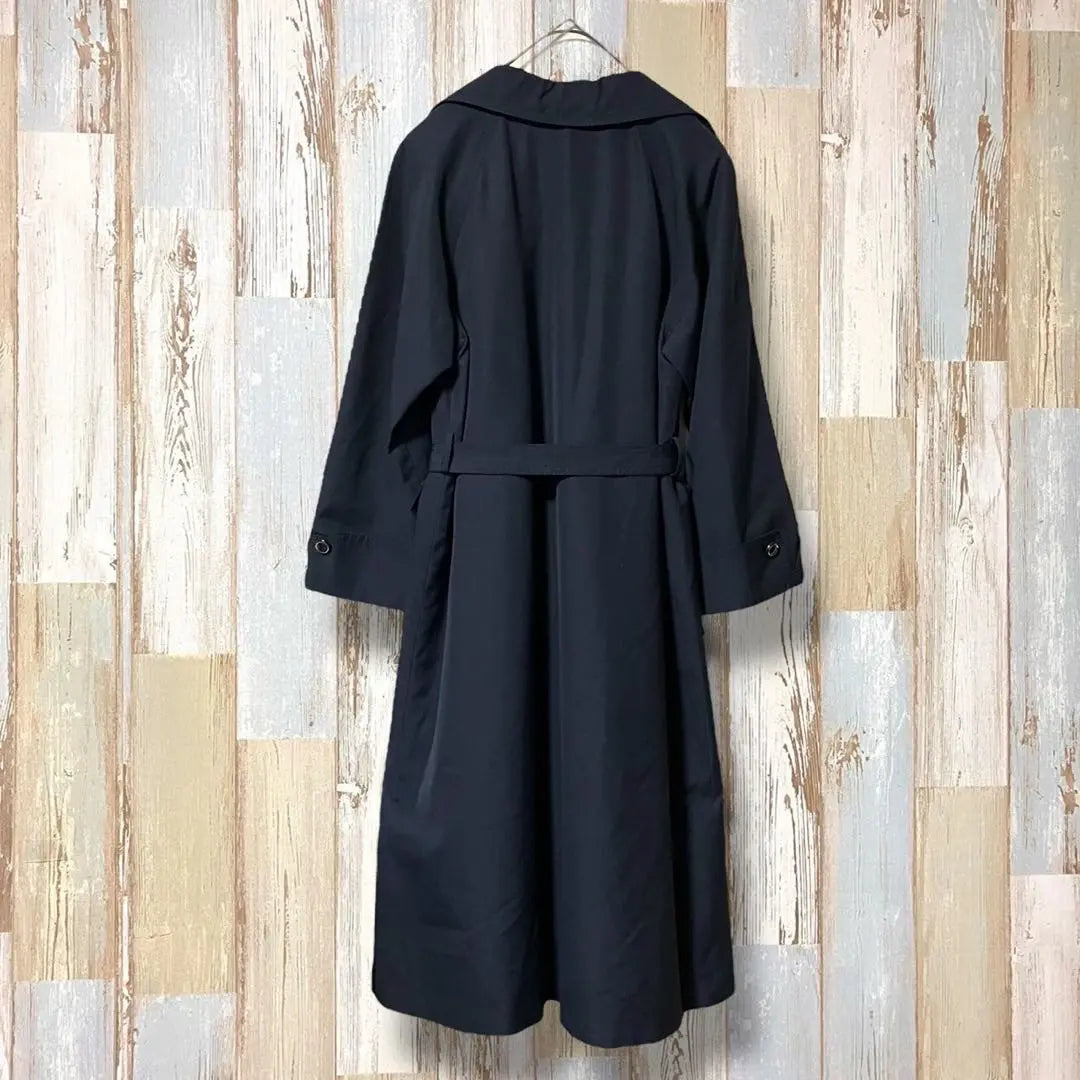 High-quality material Lapine 100% silk lined trench coat Navy M belt