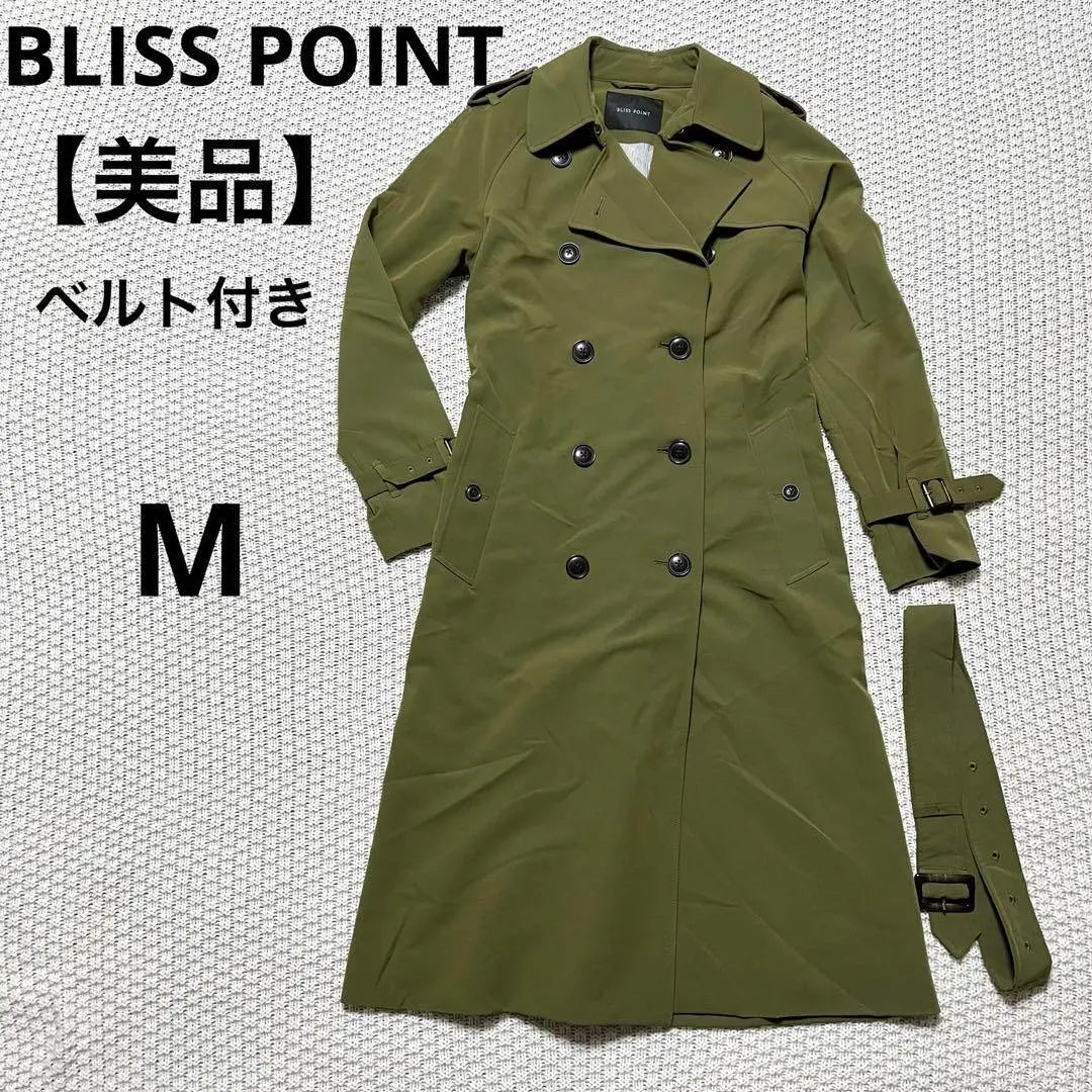 678 [BLISS POINT] Coat Trench Slim-looking Khaki M