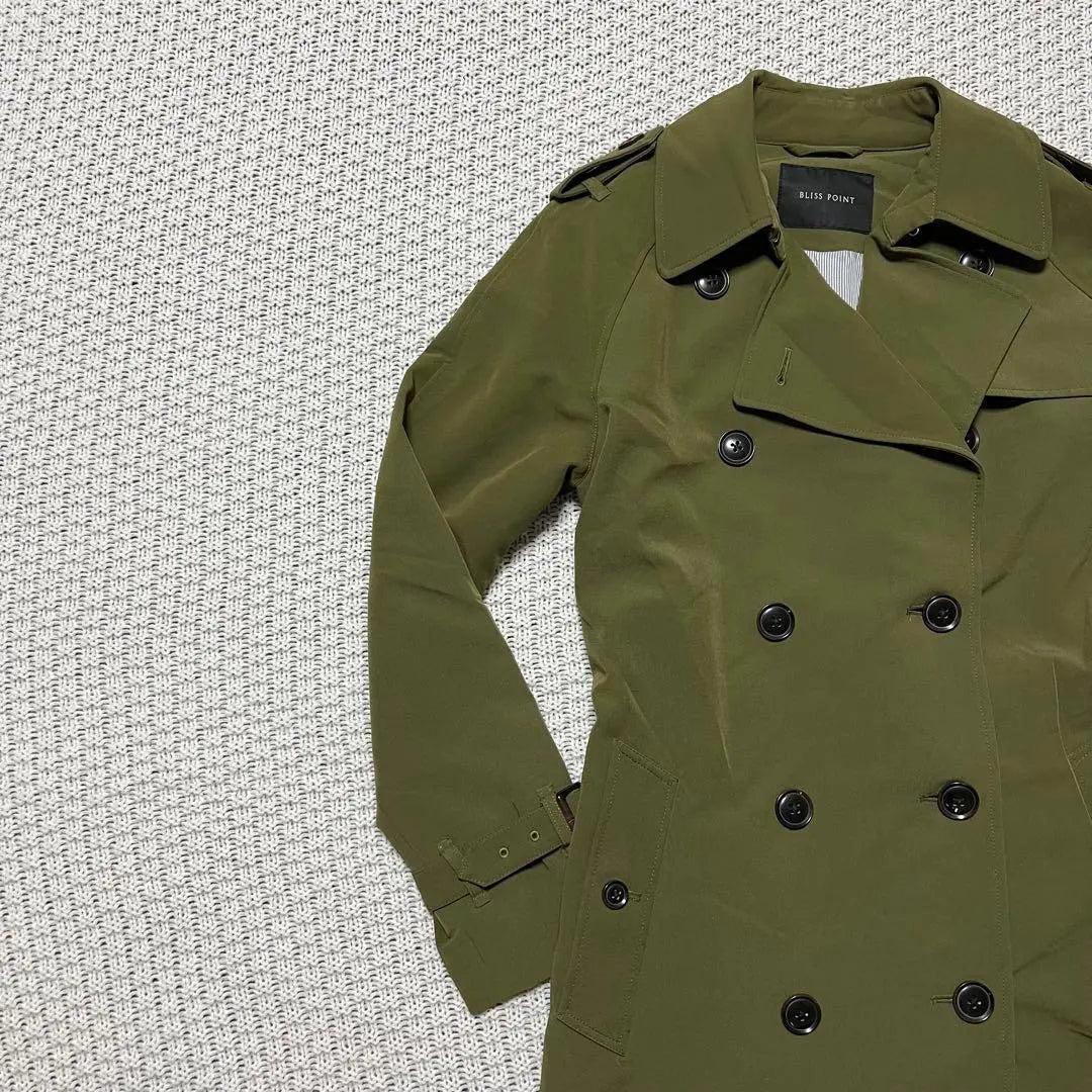 678 [BLISS POINT] Coat Trench Slim-looking Khaki M