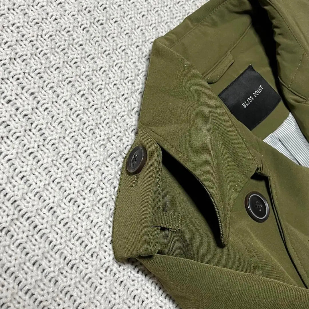 678 [BLISS POINT] Coat Trench Slim-looking Khaki M