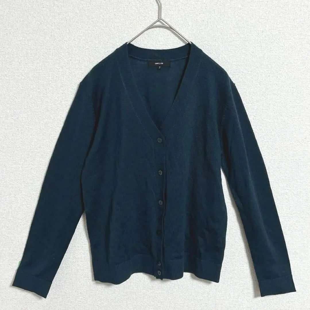 Com-Simmu knit cardigan, V-neck, jacket, wool blend, thin, washable, classic