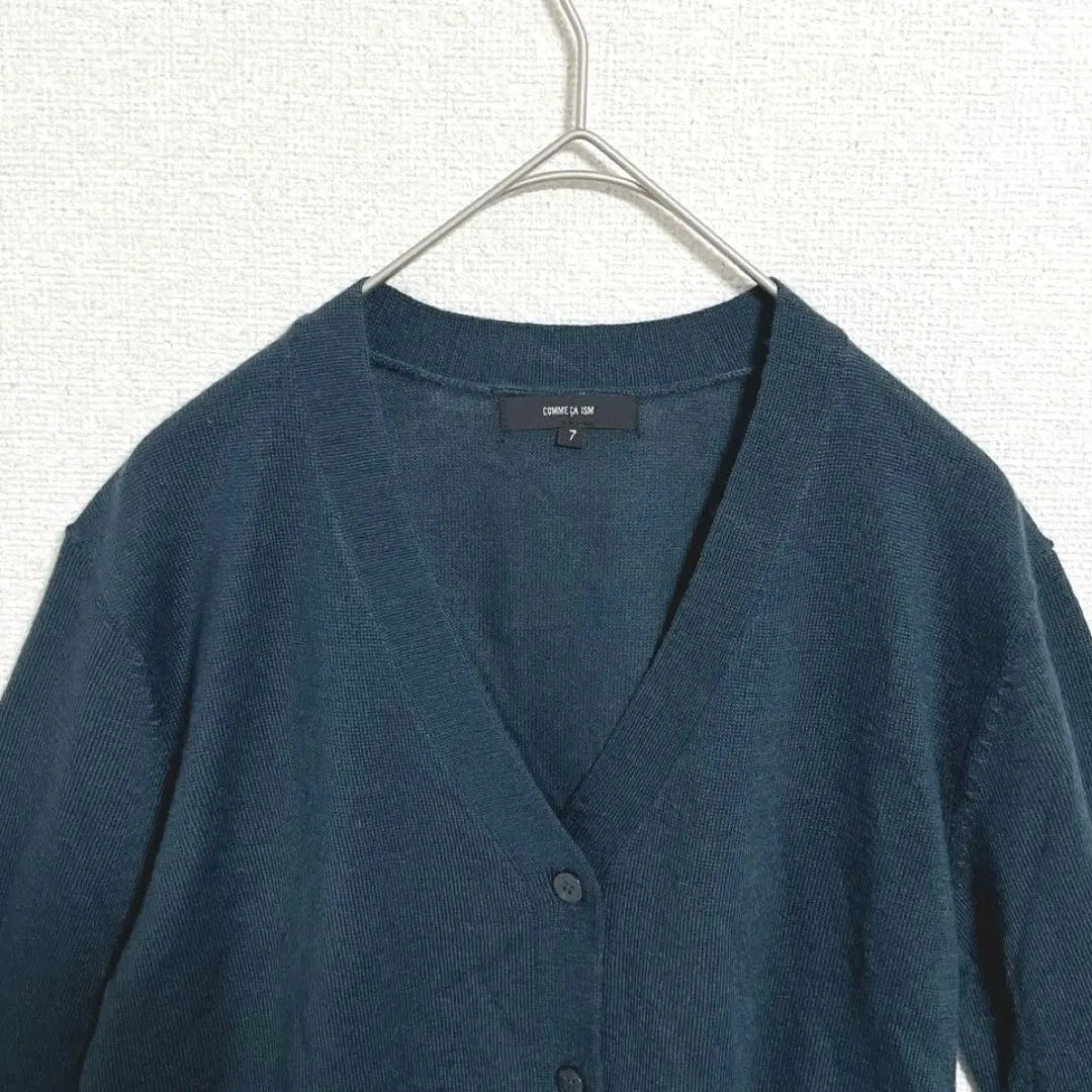 Com-Simmu knit cardigan, V-neck, jacket, wool blend, thin, washable, classic