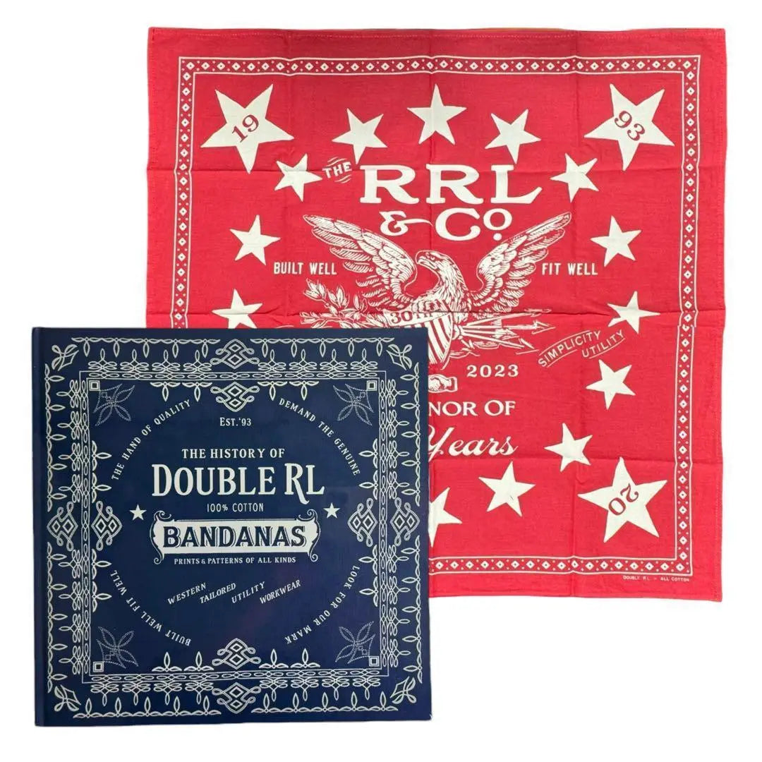 ★ RRL ★ Conjunto de catálogo de pañuelos del 30.º aniversario sin usar (tipo duro) | ★RRL★未使用 30周年記念バンダナ カタログセット(ハードタイプ)