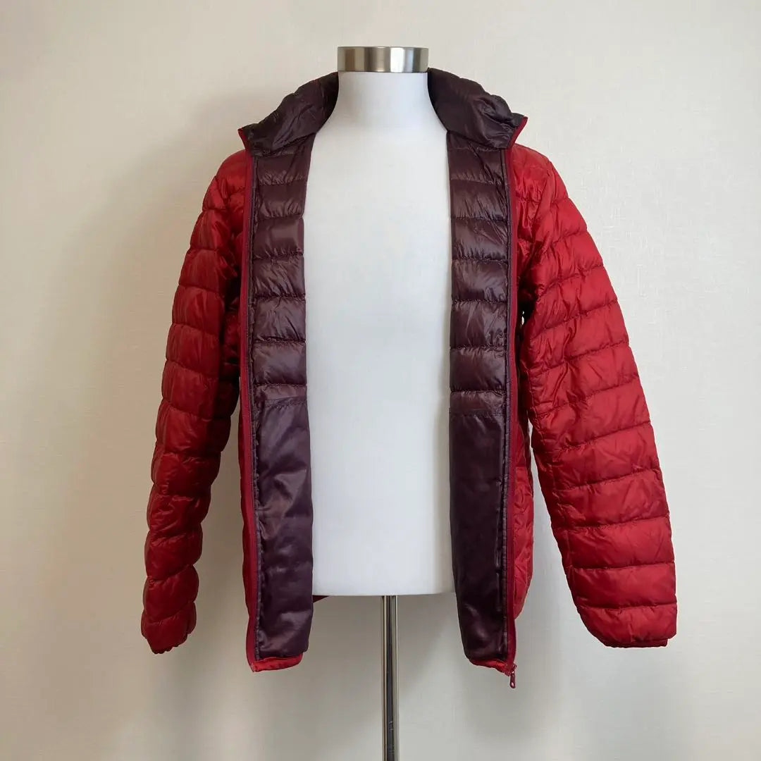 Chaqueta de plumas ultraligera UNIQLO con cremallera completa en rojo L