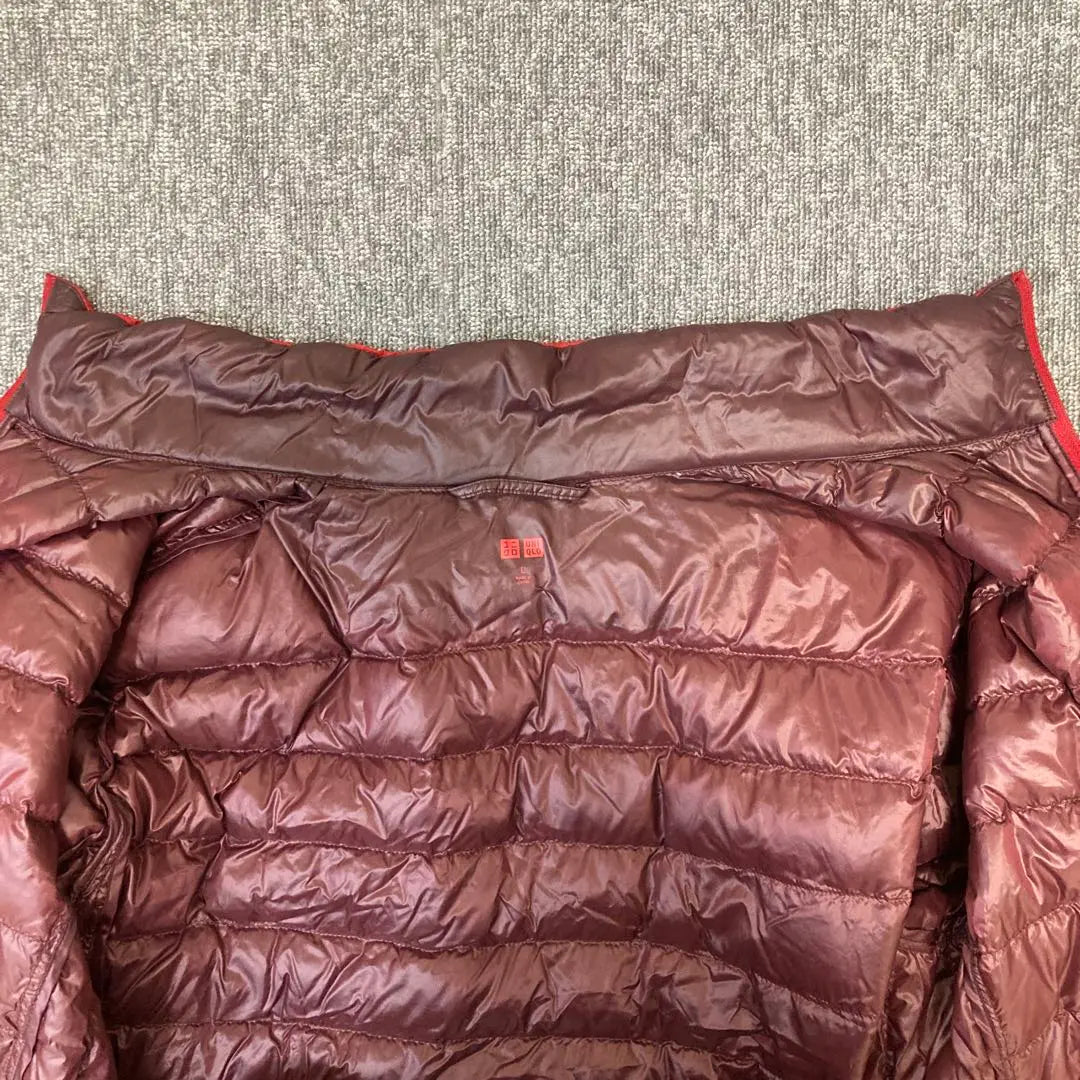 Chaqueta de plumas ultraligera UNIQLO con cremallera completa en rojo L