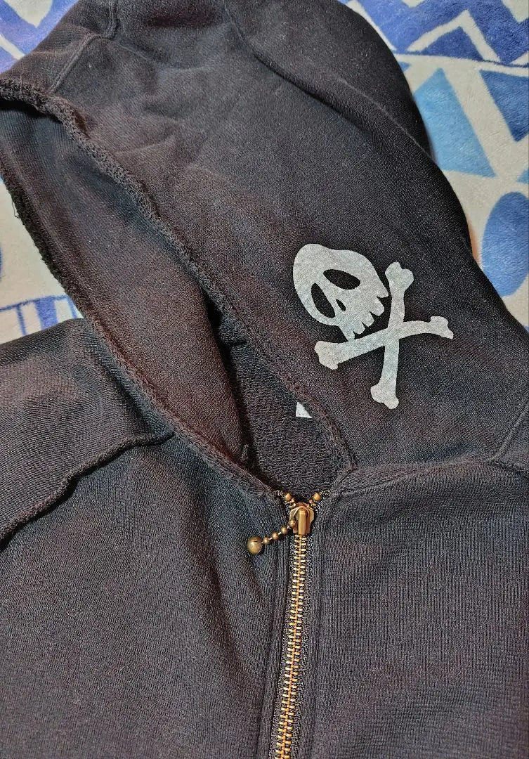 ✮"y2k beams zip-up hoodie skull