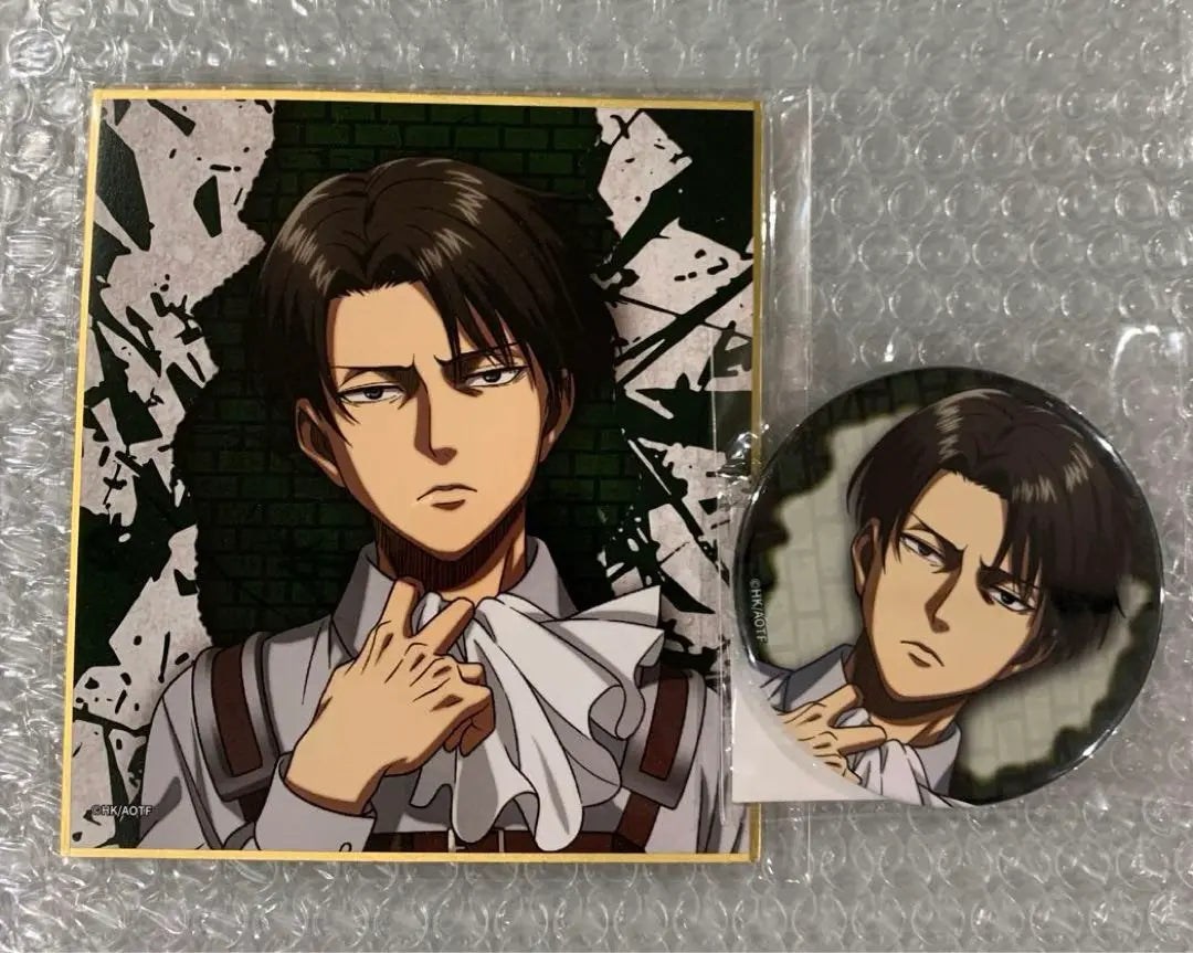 ☆Lote de 2 insignias de lata de papel de colores mini de Levi de la lotería en línea de Attack on Titan Molly