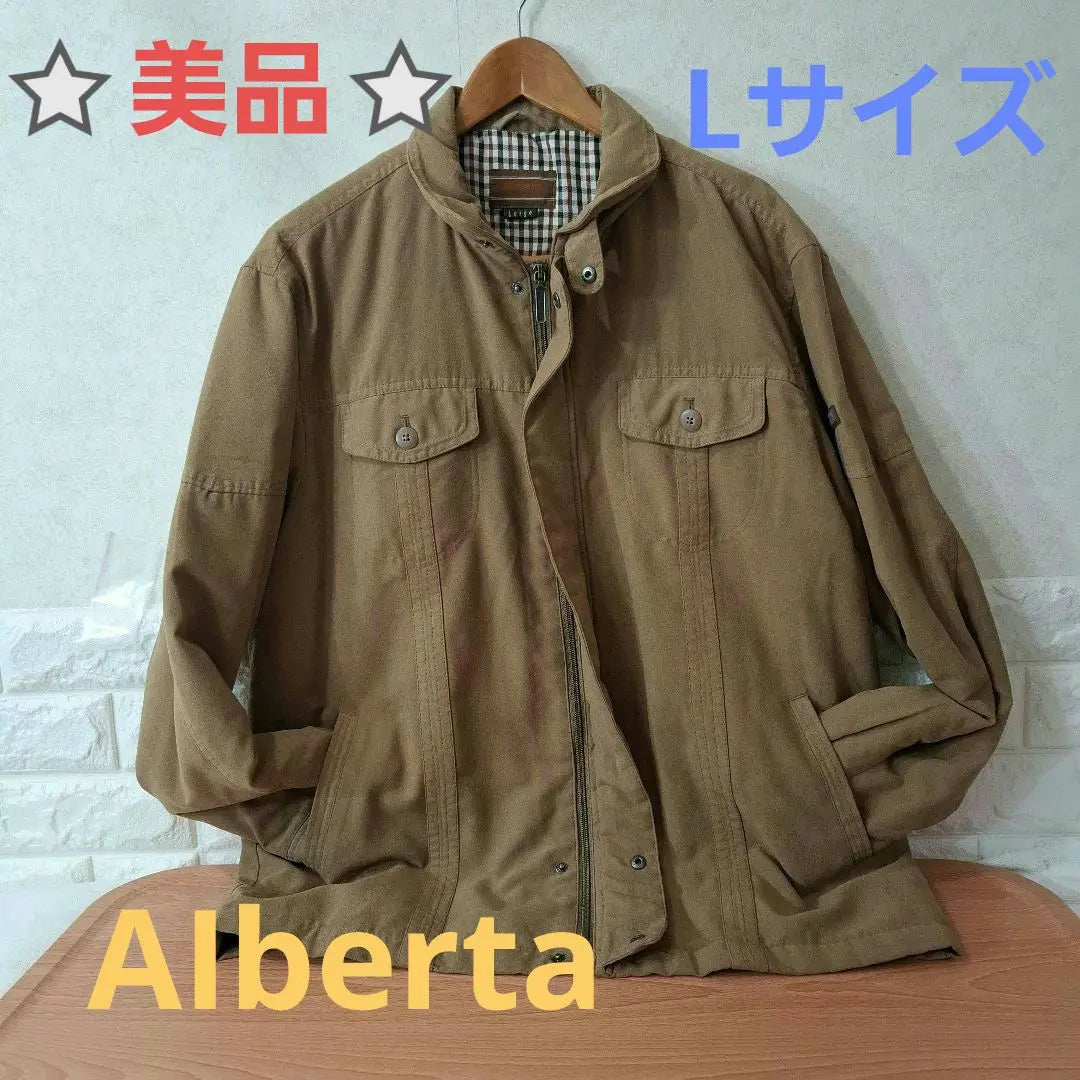 AIberta Beige Check Pattern Lining Casual Jacket Size L